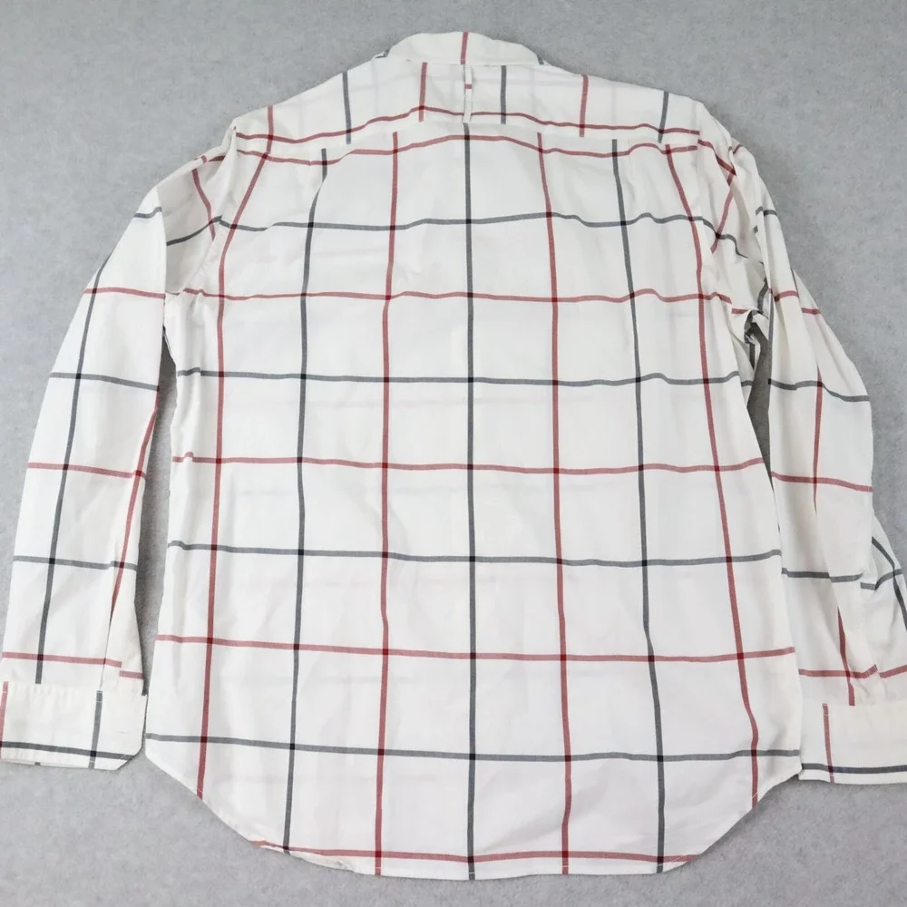 Banana Republic Shirt Mens Large Camden Fit Casual Button Up White Long Sleeve‎